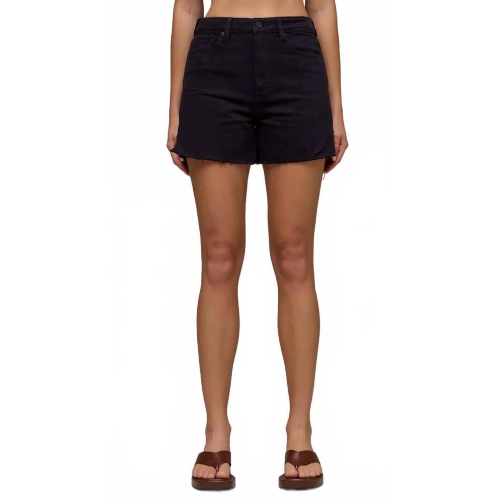 NEW HIDDEN high rise side slit mom shorts in black